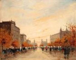 A Busy Street by Antal Berkes