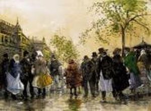 At The Market Square by Antal Berkes