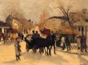 Figures In A Continental Street