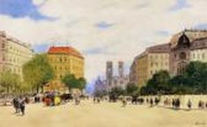 Crowd On The Avenue by Antal Berkes