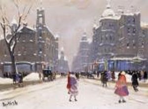 The Klotild Palaces In Winter by Antal Berkes