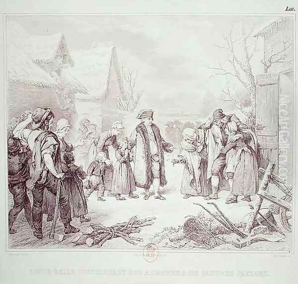Louis XVI 1754-93 Distributing Alms to the Peasants in 1788 - view 1