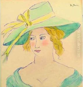 Portrait De Femme Au Chapeau. by Madeleine Berly De Vlaminck