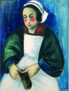 Jeune Femme Au Tablier Blanc. Jeune Femme Au Tablier Blanc.