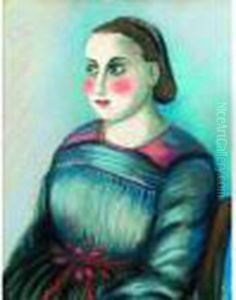 Femme Assise Sur Une Chaise.