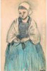 Jeune Femme Tricotant.