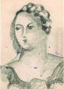Portrait De Femme. by Madeleine Berly De Vlaminck