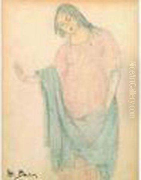 Portrait De Femme Drapee. - view 1