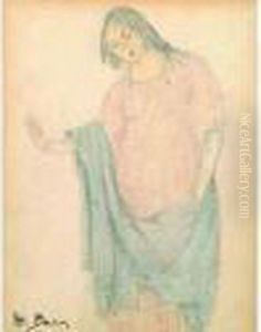Portrait De Femme Drapee. by Madeleine Berly De Vlaminck
