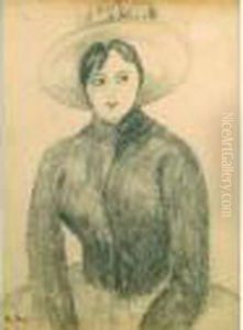 Elegante Au Chapeau. by Madeleine Berly De Vlaminck
