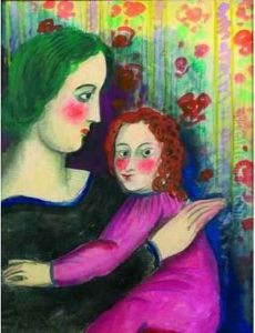 Mere Et Fillette. by Madeleine Berly De Vlaminck