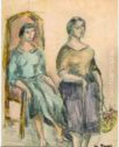 Deux Femmes. by Madeleine Berly De Vlaminck