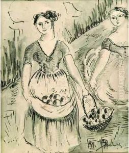 La Cueillette Des Pommes. by Madeleine Berly De Vlaminck