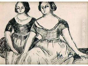 Deux Femmes Assises. by Madeleine Berly De Vlaminck
