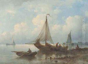 A calm river estuary by Johannes Hilverdink