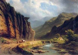 Travellers on a mountain track