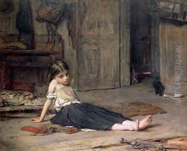 Girl by the Fireside - view 1