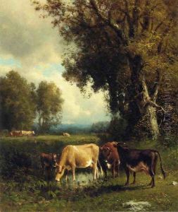 Cows in the Meadow by William Howard Hart