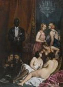 Scene De Maison Close by Emile Bernard