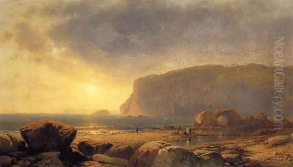 Rocky Coast at Sunset - view 1