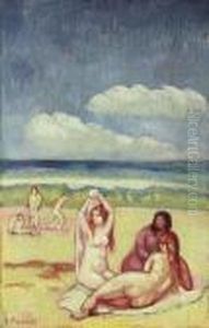 Baigneuses Sur La Plage by Emile Bernard