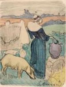 Bretonne A La Cruche by Emile Bernard