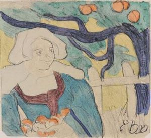 La Cueillette Des Pommes by Emile Bernard