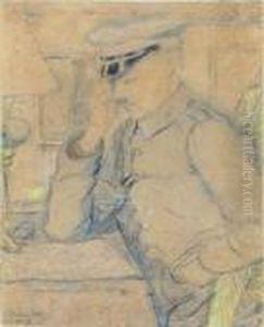 Mann Mit Schirmmutze, Einen Brief Lesend by Emile Bernard