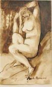 Portrait Of A Seated Nude by Emile Bernard