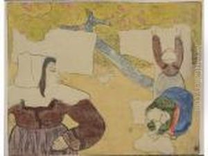 Bretonneries, Bretonnes Etendant Lelinge by Emile Bernard