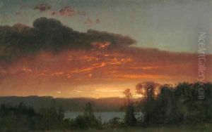 Sunset over the Lake by William Howard Hart