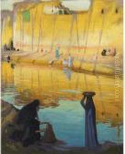Bords Du Nil A Marg, Effet De Soir by Emile Bernard