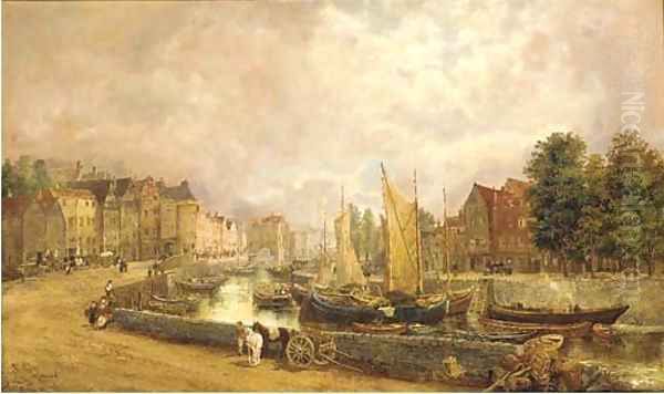 Figures in a Dutch town - view 1