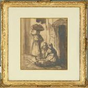 Three Women Walking In A Street In Cairo by Emile Bernard