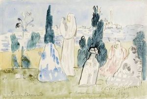 Femmes Sur Une Butte Dominant Constantinople by Emile Bernard