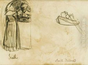 Bretons Et Barque A Pont-aven by Emile Bernard