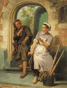The Chimney-sweeper and the maid by Pieter Haaxman