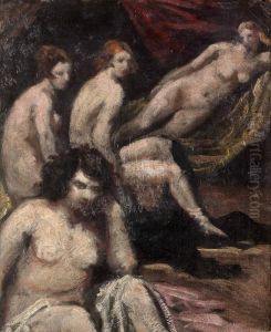 Femmes Dans Une Maison Close by Emile Bernard