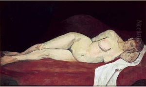 Femme Couchee Sur Un Divan, 1887. by Emile Bernard