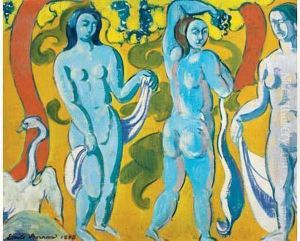 Baigneuses Et Cygne by Emile Bernard