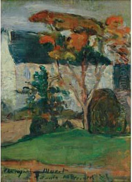 Arbres Et Taillis Dans La Cour De La Pension Gloannec 188(?) - view 1