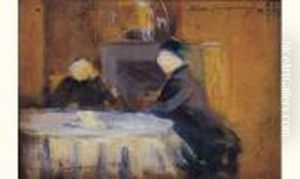 Deux Personnages Dans Un Interieur by Emile Bernard
