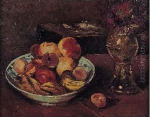Nature Morte Aux Peches, Pommes, Bananes
