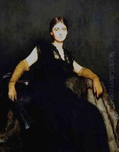 Entranced The Lady in Black Portrait of Miss Philsby by Sir Hubert von Herkomer