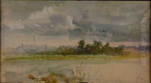 One of the Three Landscape Sketches 2 by Sir Hubert von Herkomer