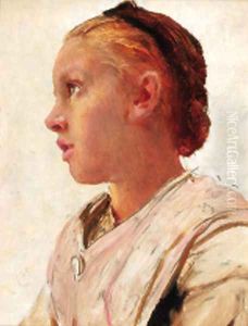 A young girl by Sir Hubert von Herkomer