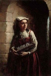 The accordian girl by Sir Hubert von Herkomer