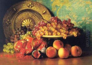 Figs, Pomegranates, Grapes, and Brass Plate 1887 by George Henry Hall