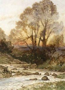 A Rocky Landscape with a Torrent of Water