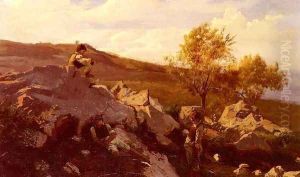 Boys By The Sea by Henri-Joseph Harpignies